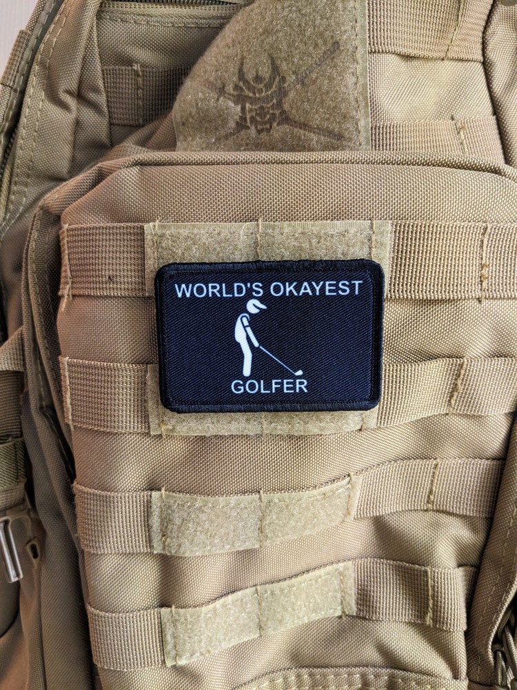 World's okayest golfer meme morale patch 2"x3" hook & loop tactical