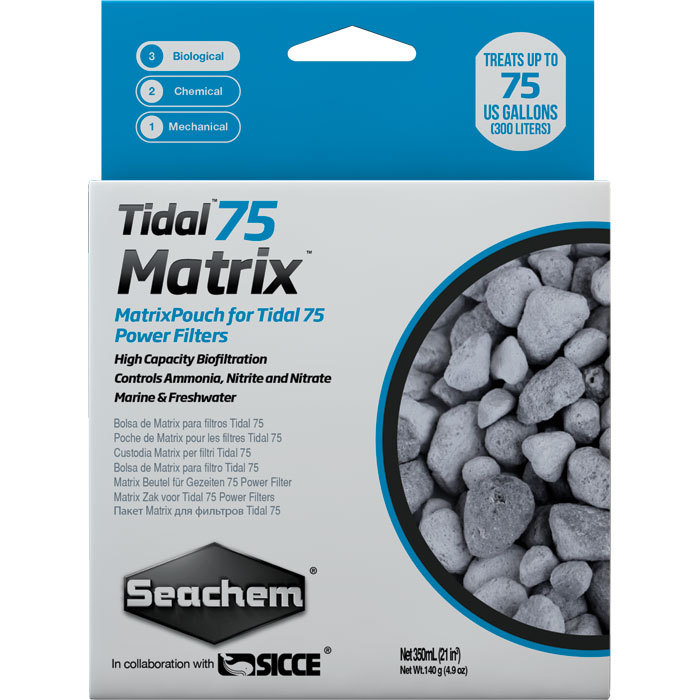 SEACHEM TIDAL 75 MATRIX 350 ML FILTER MEDIA to CONTROL AMMONIA