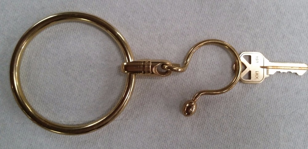 SOLID BRASS JAILERS TYPE KEY RING, 3" DIAMETER RING, MADE IN USA