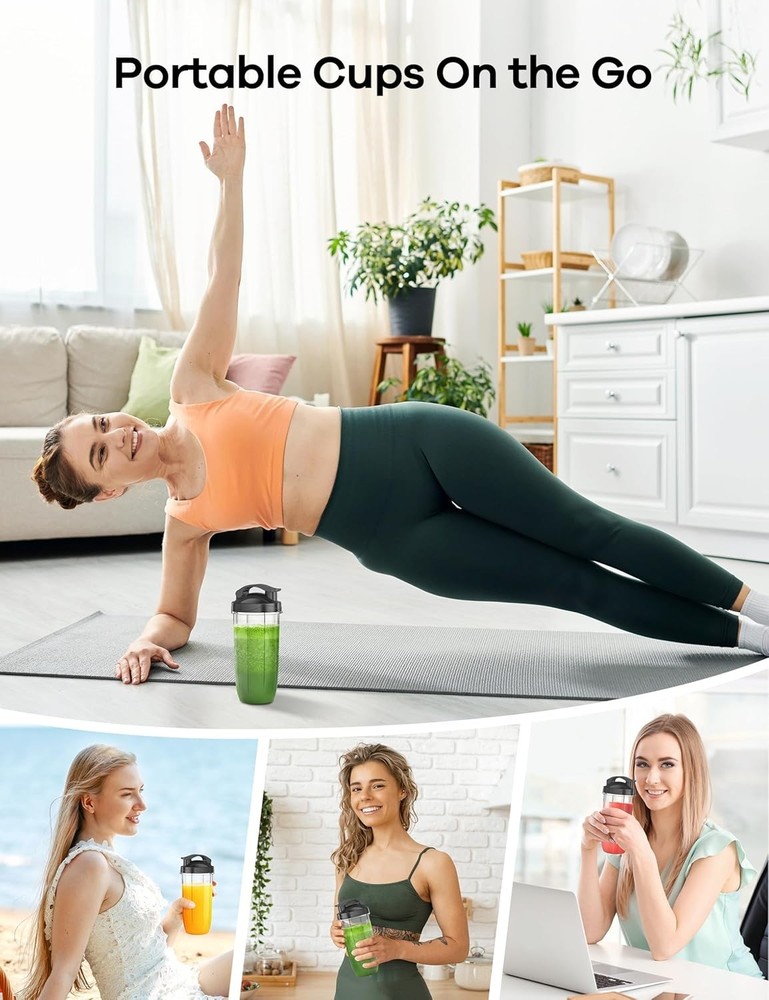 Compact 900W Personal Blender for Smoothies - Includes Nutritious Recipes
