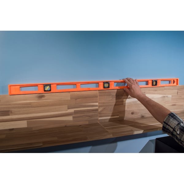 Johnson Level & Tool 7748-O Level, Plastic, 48 In L, 3 Vials, Orange