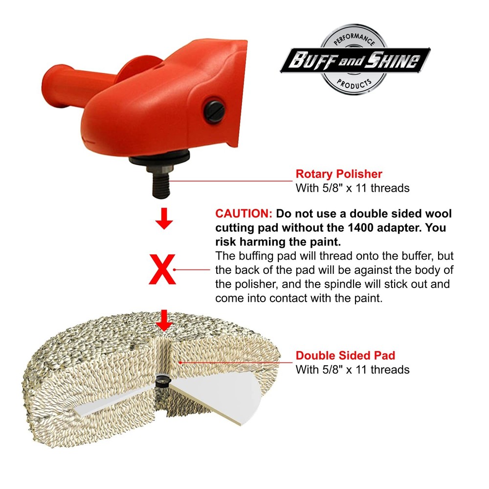 Double Sided Pad Adapter For Polishers Double Sided Wool Buffing Pads Zinc Pla