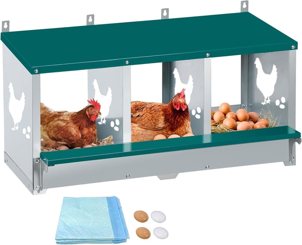 Chicken Nesting Boxes Metal Chicken Egg Laying Box Rollout Egg Collection