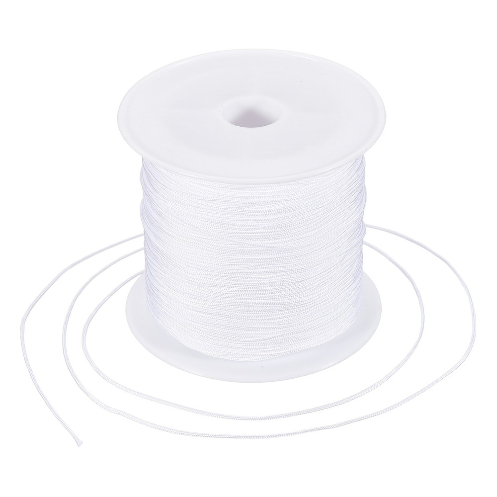 0.6mm Nylon String for Bracelets, 44 Yards Nylon Beading Thread(White)