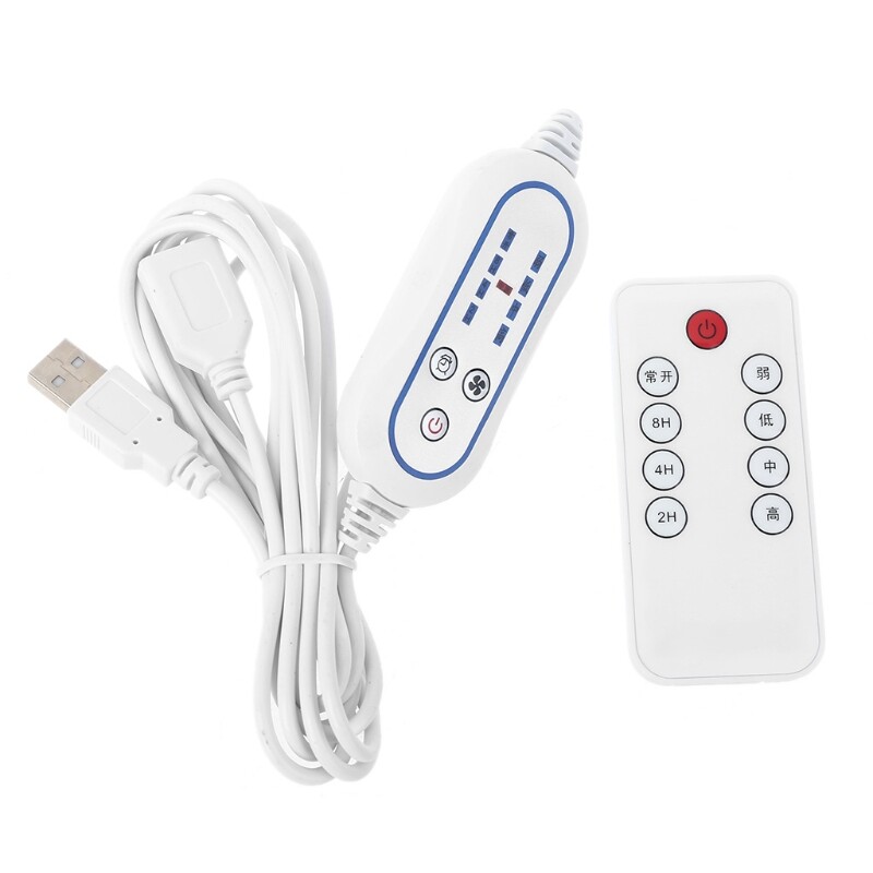 4 Speed Adjustable Remote Control with Timing Function ON OFF Switch for USB Fan