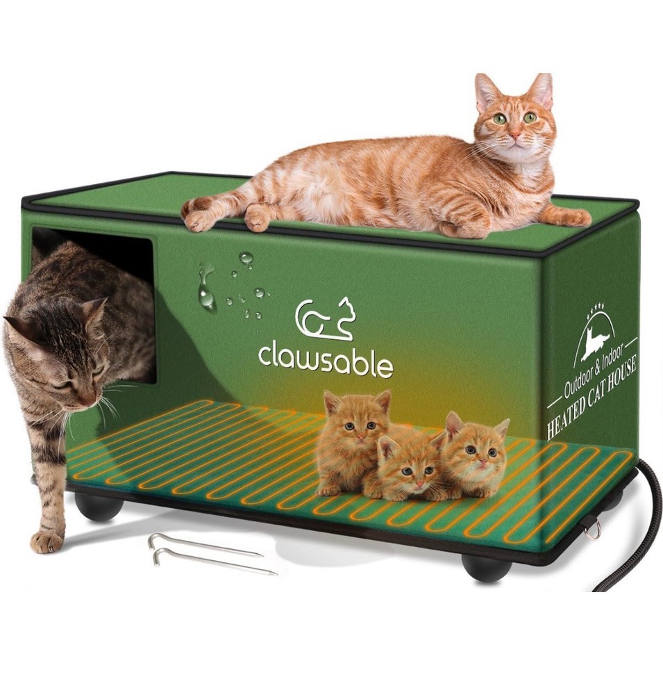 Clawsable Heated Cat House