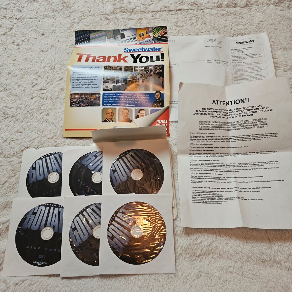 EastWest Quantum Leap Goliath Mac PC Software Discs with Box