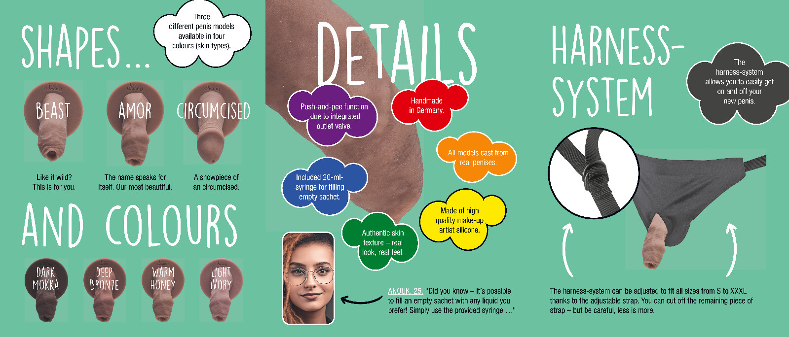 LGBTQ+ Weeny Fake Penis Strap-On Original CleanU Screeny Weeny * * Topseller * *