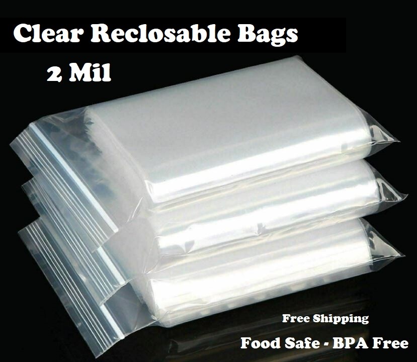 Clear Zip Seal Top Lock Plastic Bags 2Mil Reclosable Jewelry Zipper Pill Baggies