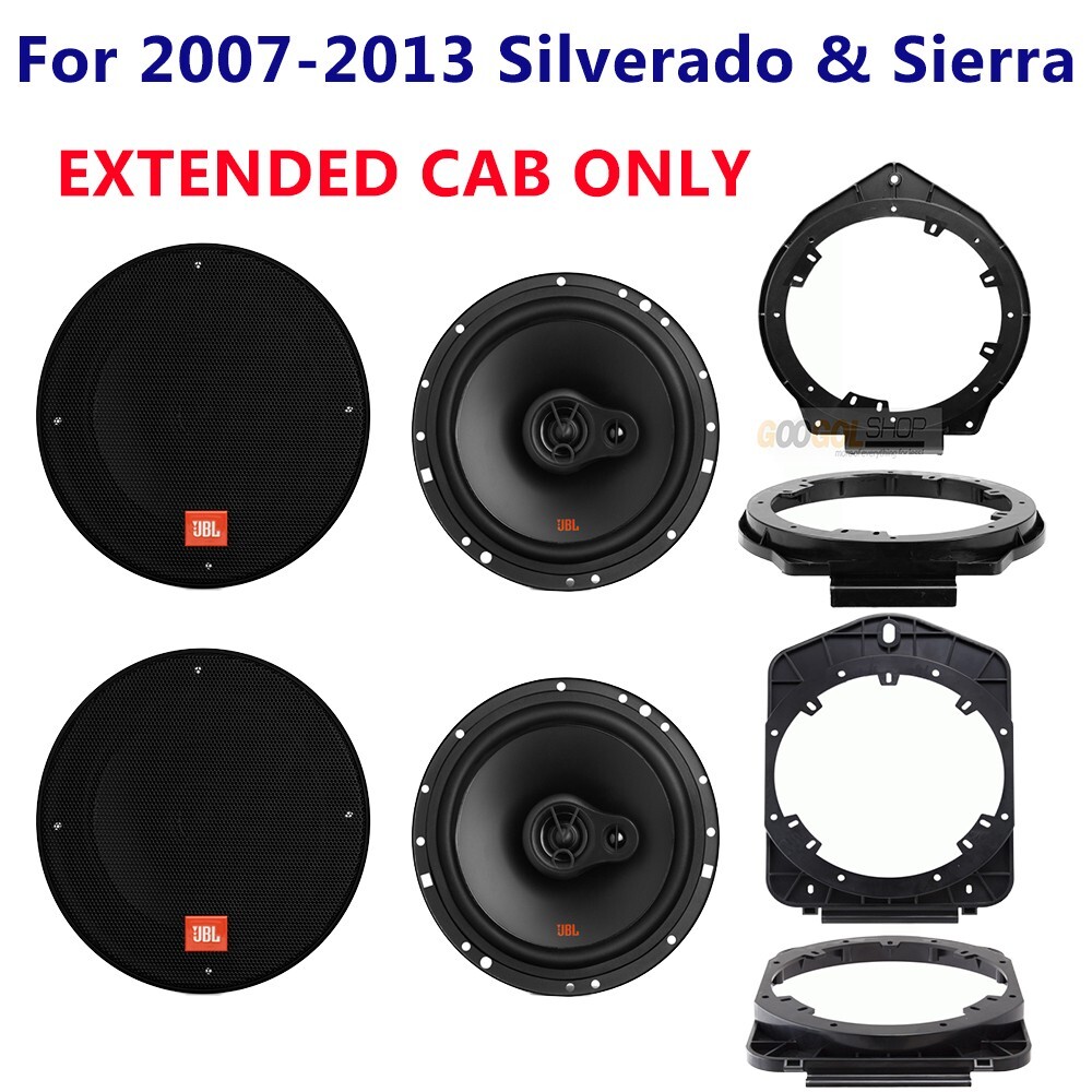JBL 3-way 6.5" speakers Front/Rear for 2007-2013 Silverado & Sierra extended cab