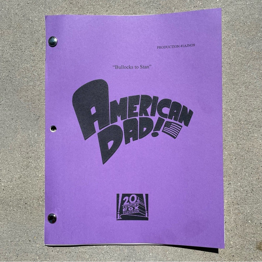 American Dad SEASON ONE 2004 Production Used Table Draft Script Seth MacFarlane