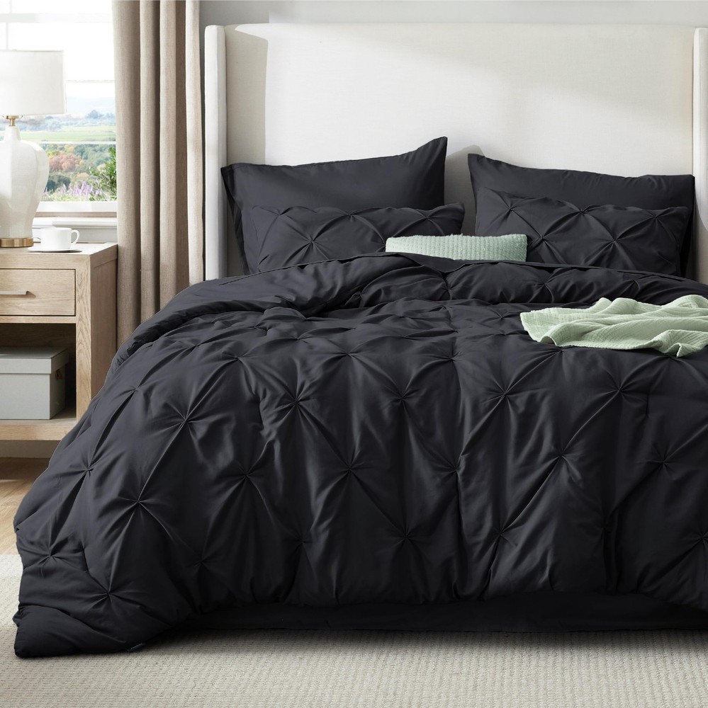 Bedsure Queen Comforter Set Black - Bed in a Bag Size Queen, 04 -