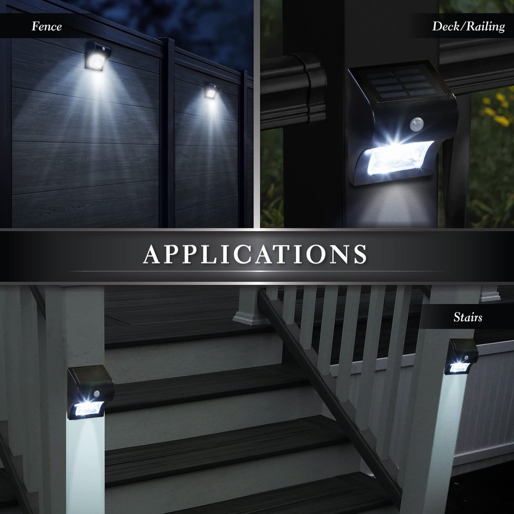 Classy Caps SL133 Solar Motion Sensor Deck & Wall Light, White