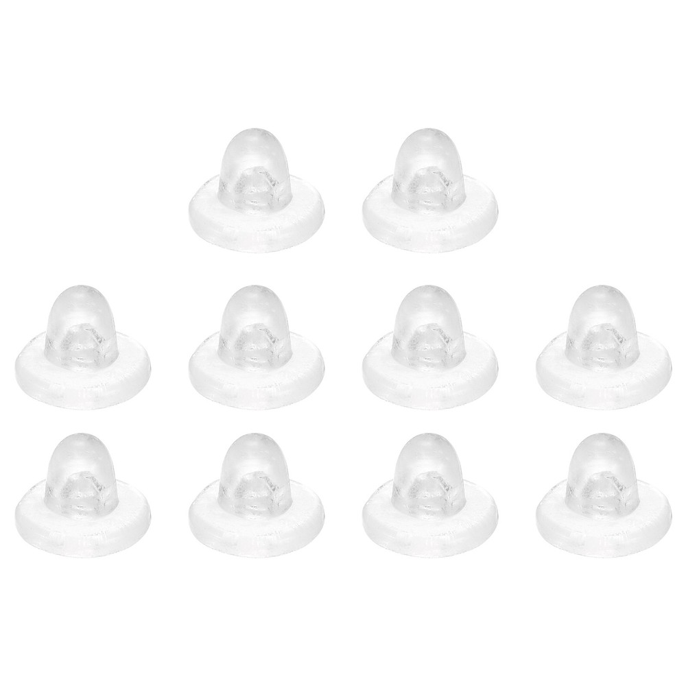Earring Backs, 50pcs - Silicone Soft Earring Backs for Studs (Clear,8mm)