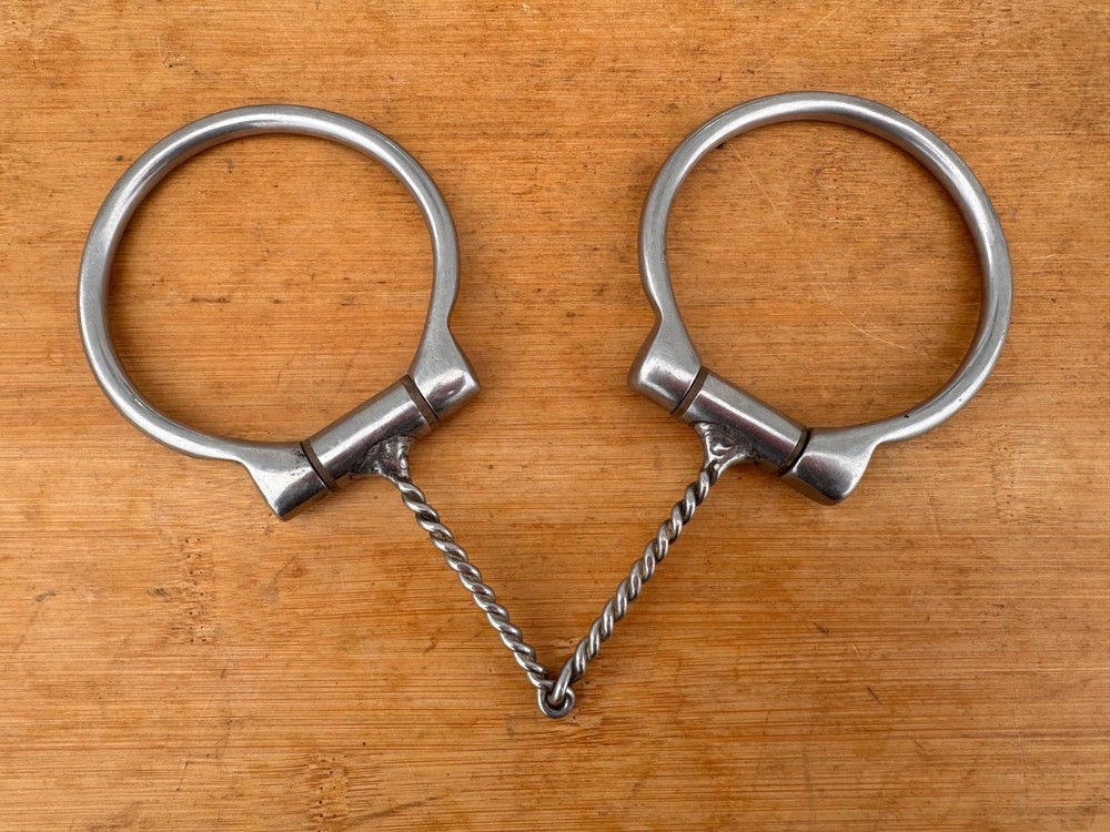 REINSMAN Thin Twisted Wire Offset D Ring Western Snaffle Bit ~ 4 3/4"