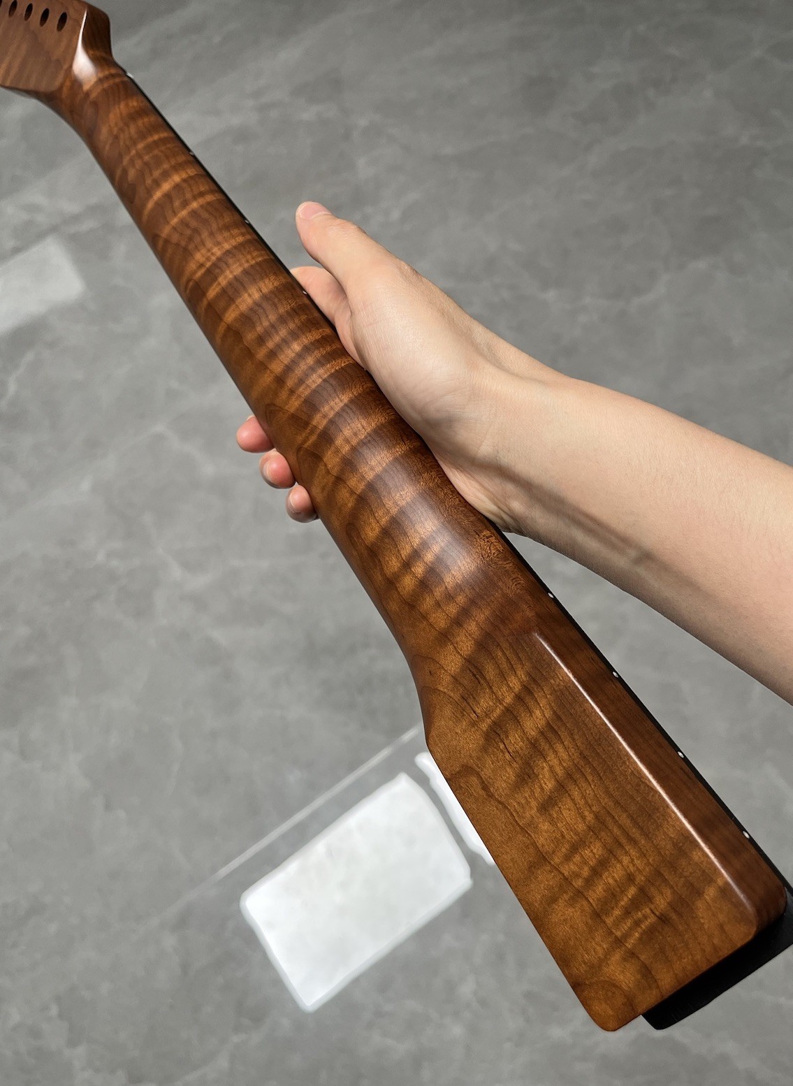 AAAAA NEW Stainless Ebony 22fret Satin Roasted Flame Maple electric guitar neck