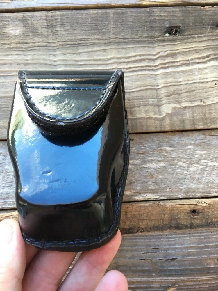 Tex Shoemaker 204A Gloss Clarino Leather Double Cuff Case Double Handcuff Holder