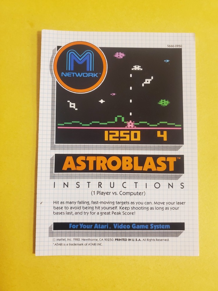 Atari Manual Astroblast