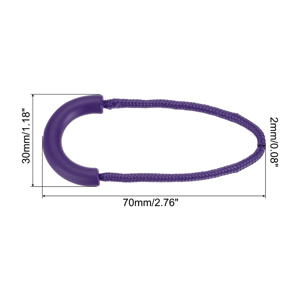 Zipper Pulls Replacement, 15 Pack Extension Cord Handle for Bags, Dark Purple
