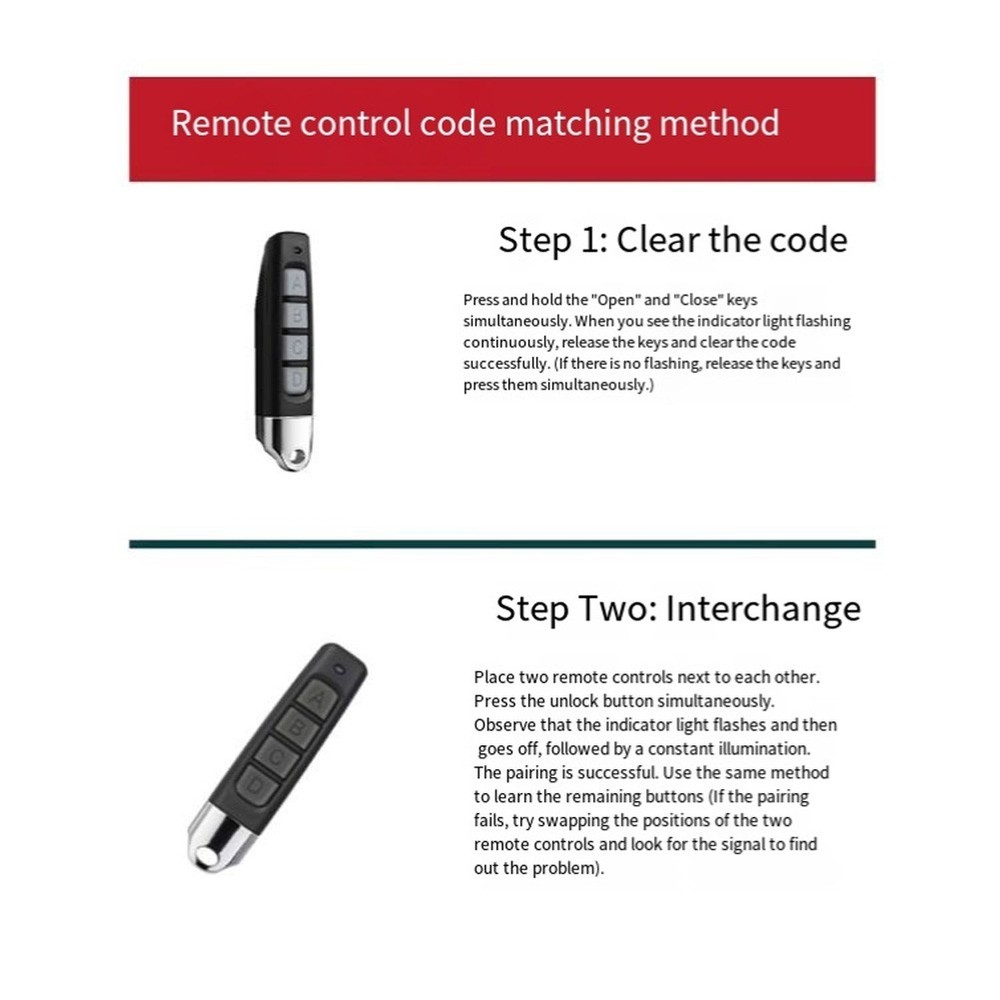 Compact 433MHz Remote Control Easy Setup for Garage Doors and E4I56401