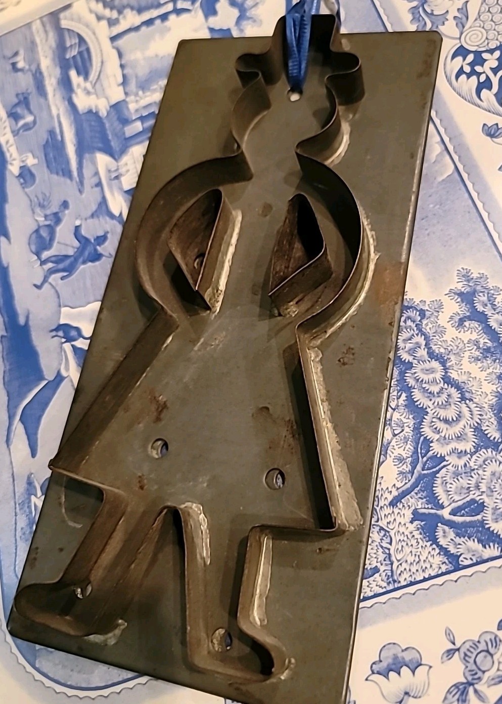 Antique Cookie Cutter Amish Man RARE Tin Handmade Pennsylvania LARGE 9 1/2×4 1/2