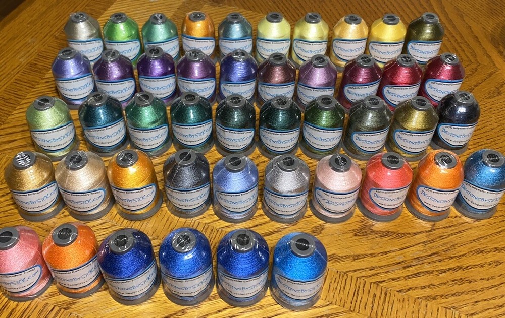 Designs By Sick 46 Spools Polyester Embroidery Thread (40 wt. 1000m) NEW
