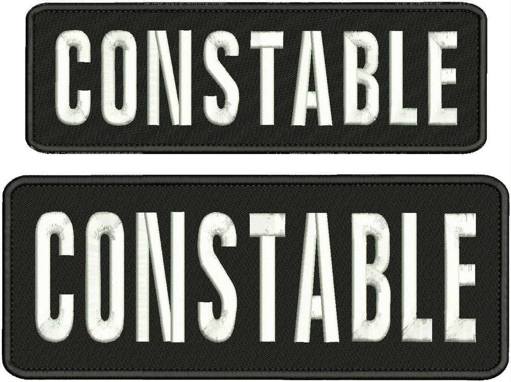 CONSTABLE embroidery patch 3x10 & 4X11hook on back BLK/WHITE