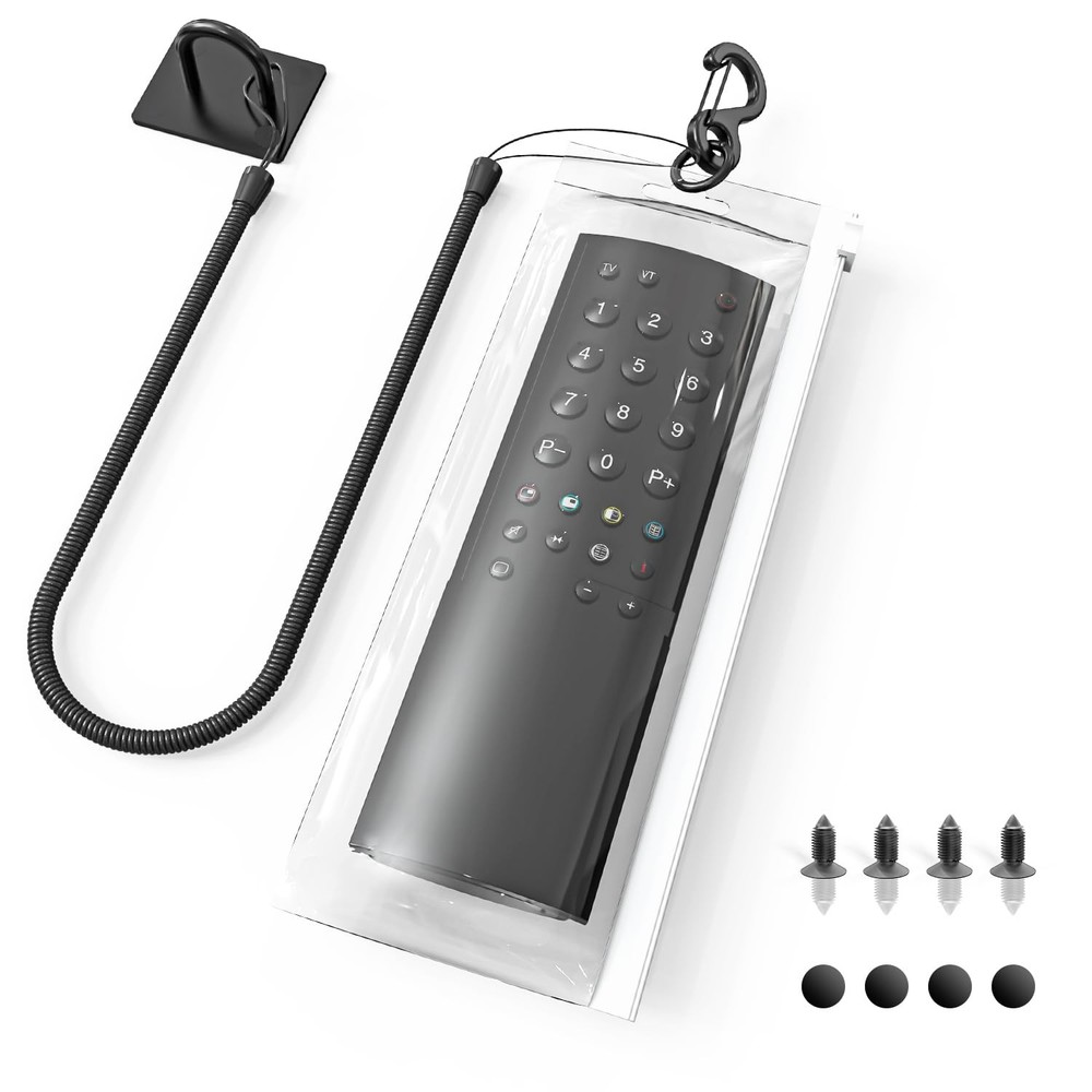 HaisWonsa Retractable TV Remote Tether - 10ft Leash Attachment, Never Black