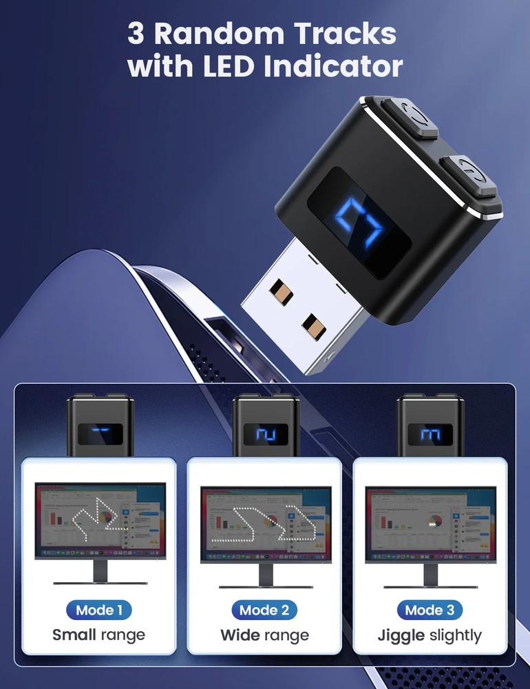 Mouse Jiggler, USB Mouse Mover Undetectable, Automatic Shaker with Separate Mode