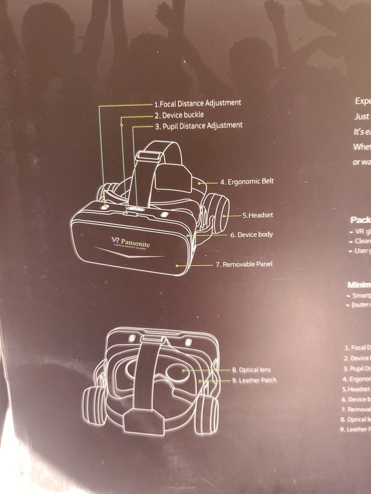 Pansonite VR Headset with Remote Control 3D Glasses Virtual Reality Headset