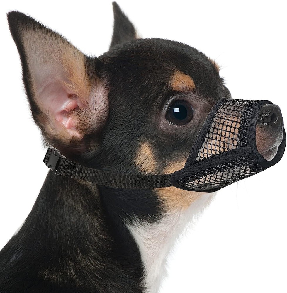 Breathable Mesh Muzzle for Dogs Allows Drinking and Panting Soft and Comfortable