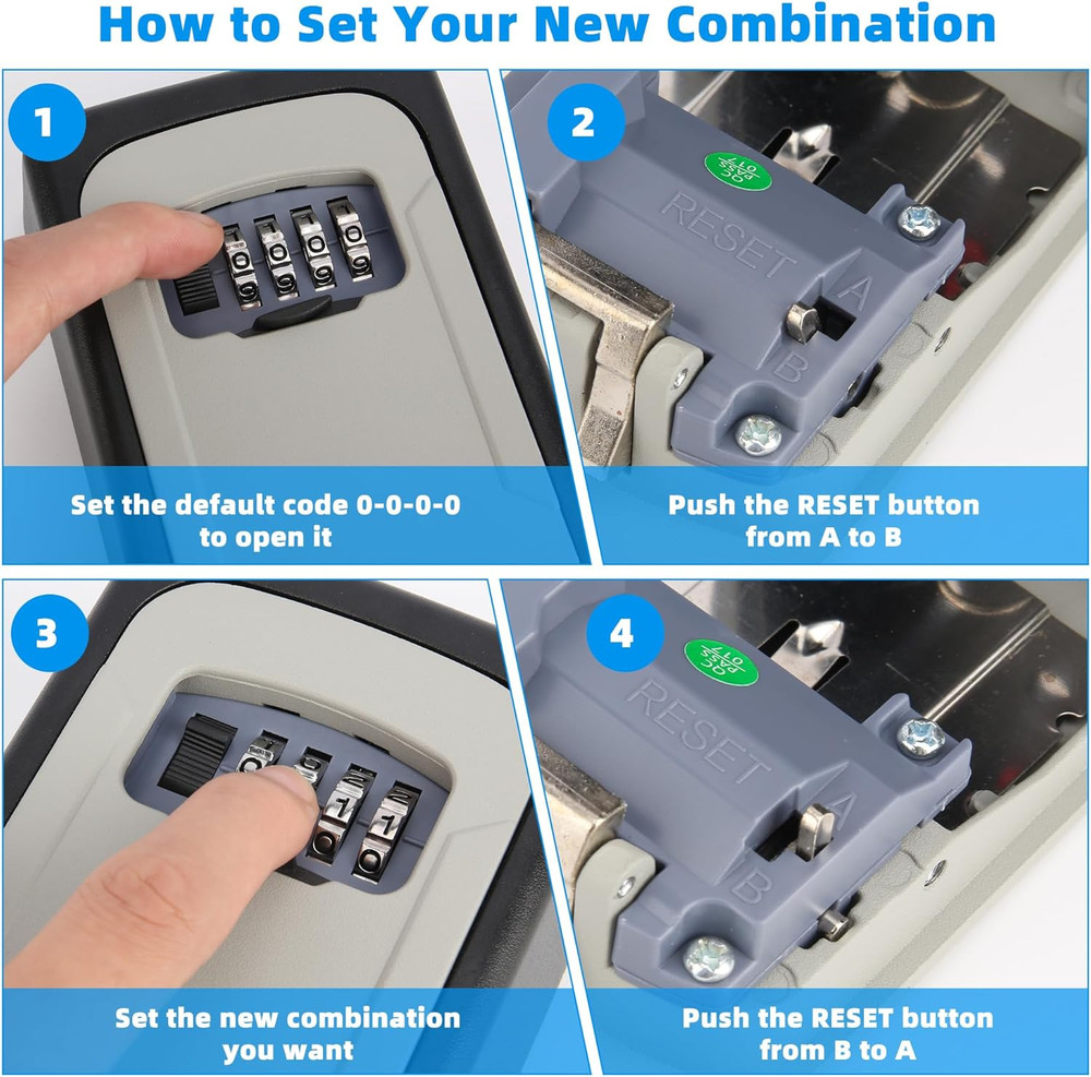 Key Lock Box,Combination Lockbox Wall-Mounted Key Storage Box for Keys,Large Key