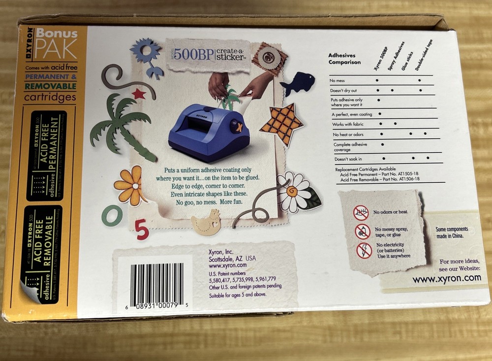 XYRON Bonus Pack Create a Sticker 500BP Includes Sample Cartridges