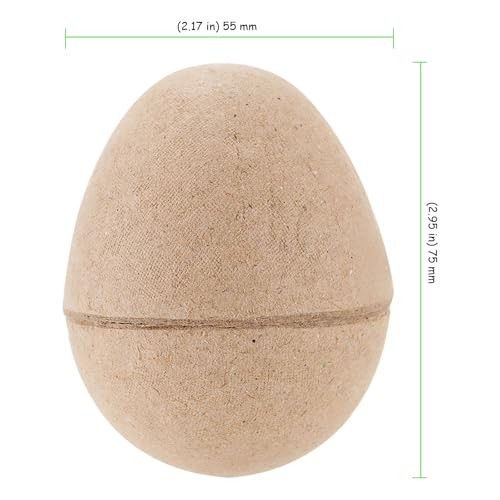 TAICHEUT 50 PCS Brown Paper Mache Easter Eggs, 3 Inch Paintable Easter Eggs,