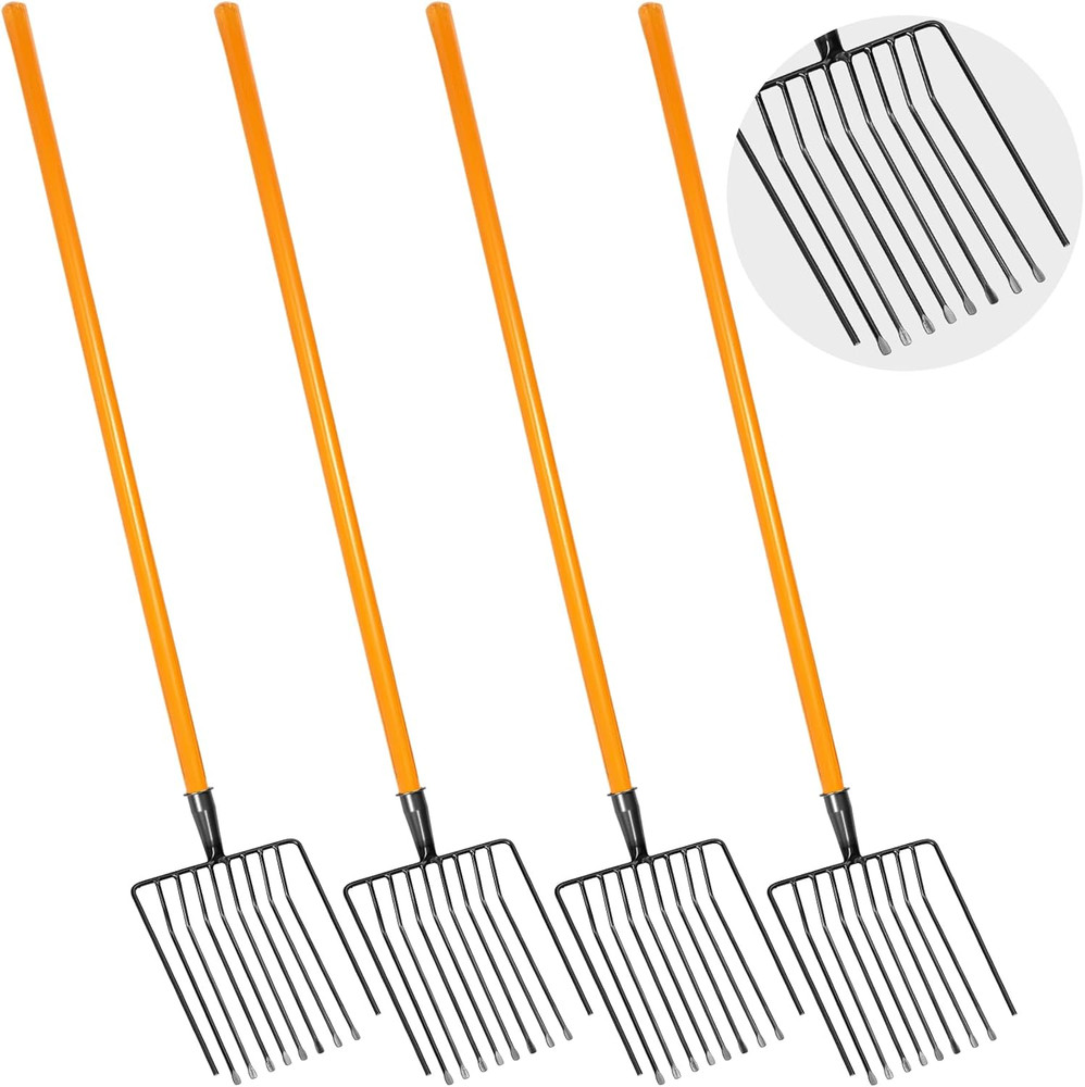 Durable 10 Tine Pitch Fork Set for Manure & Garden Work