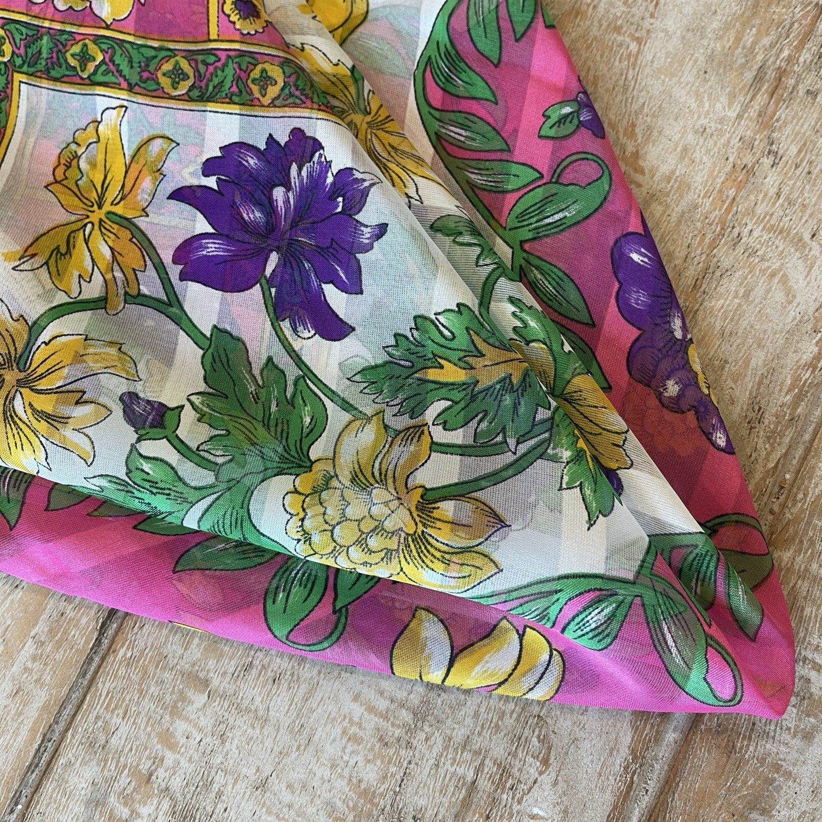 Vintage Chiffon Shear Scarf - bright Bold Beautiful