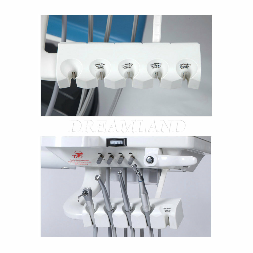 Dental Unit Chair Computer Controlled Motor Hard Leather +LED Oral Lamp +Stool