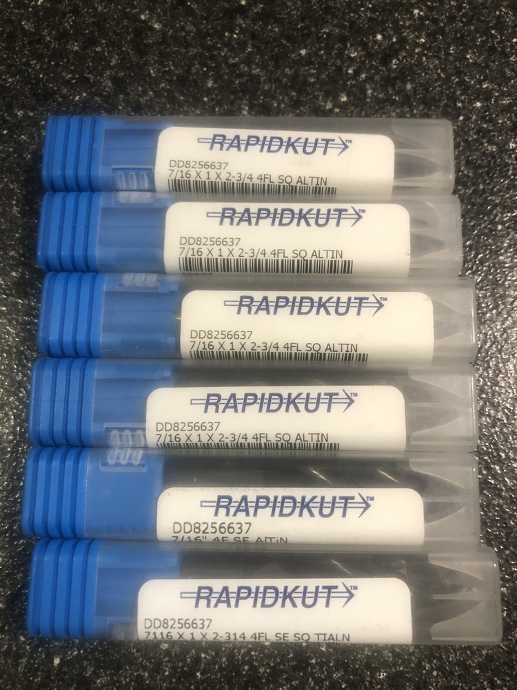 7/16 Rapidkut Carbide Endmills 6pcs