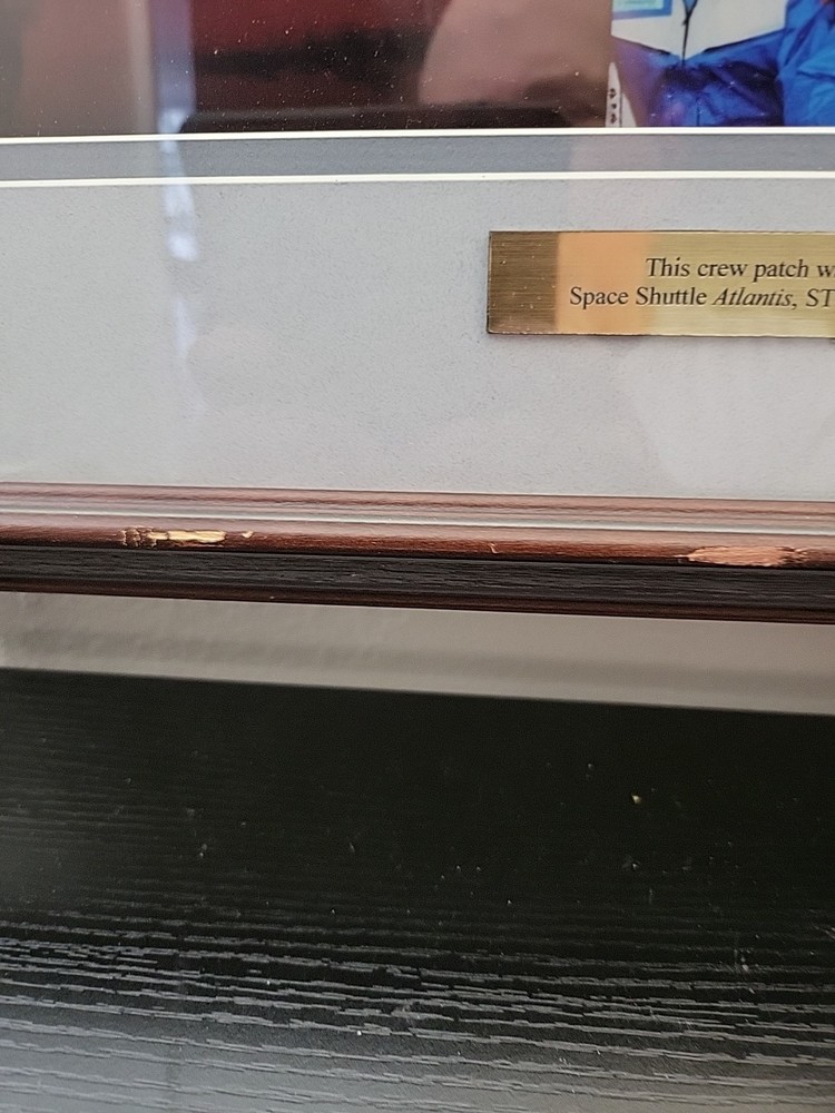 NASA Space Shuttle Atlantis STA-98 Crew Autograph W/ Crew Patch Framed