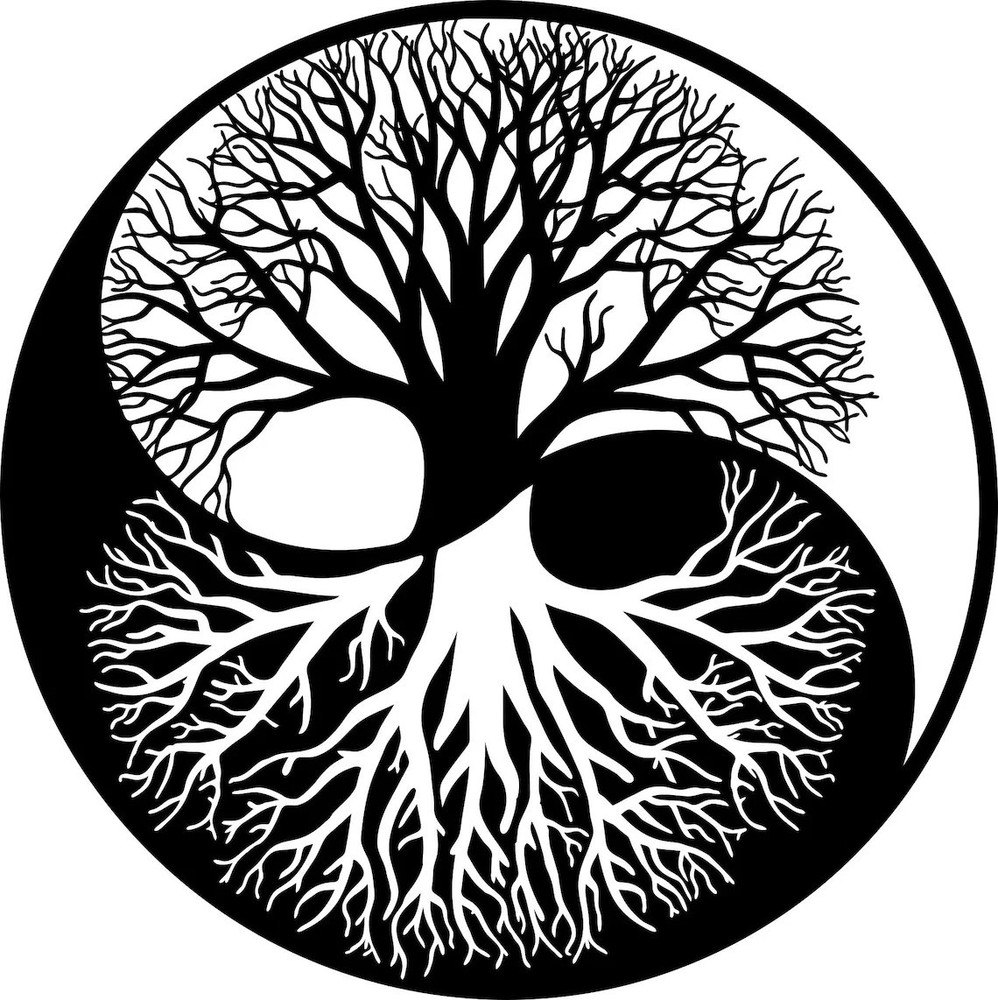 Yin Yang Tree Sticker Decal XV