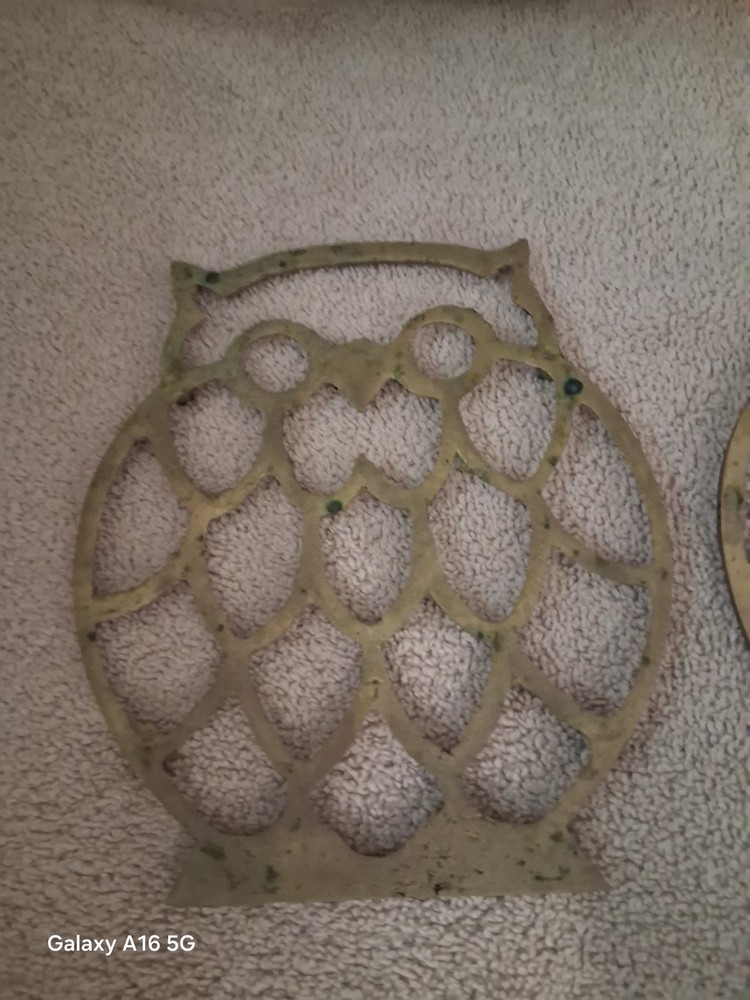 Vintage Solid Brass Trivets (Set of 5)