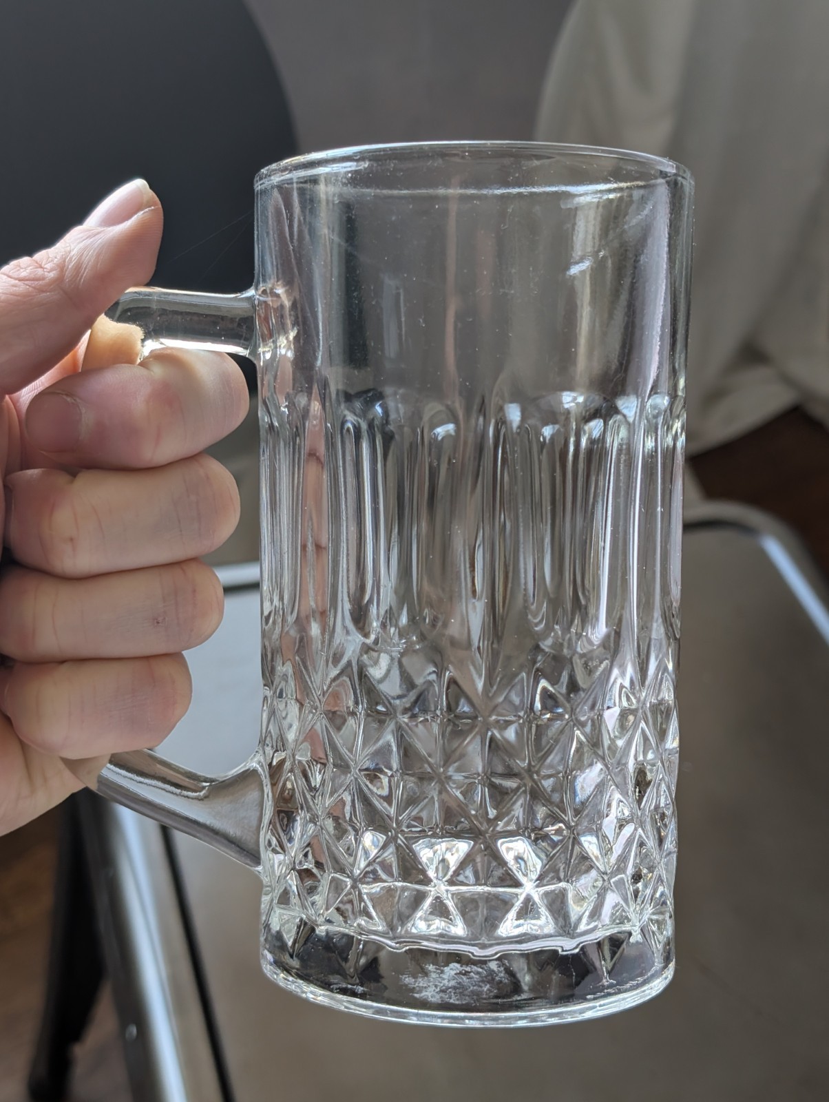 Heavy Glass Beer Steins KIG Indonesia vintage set of four