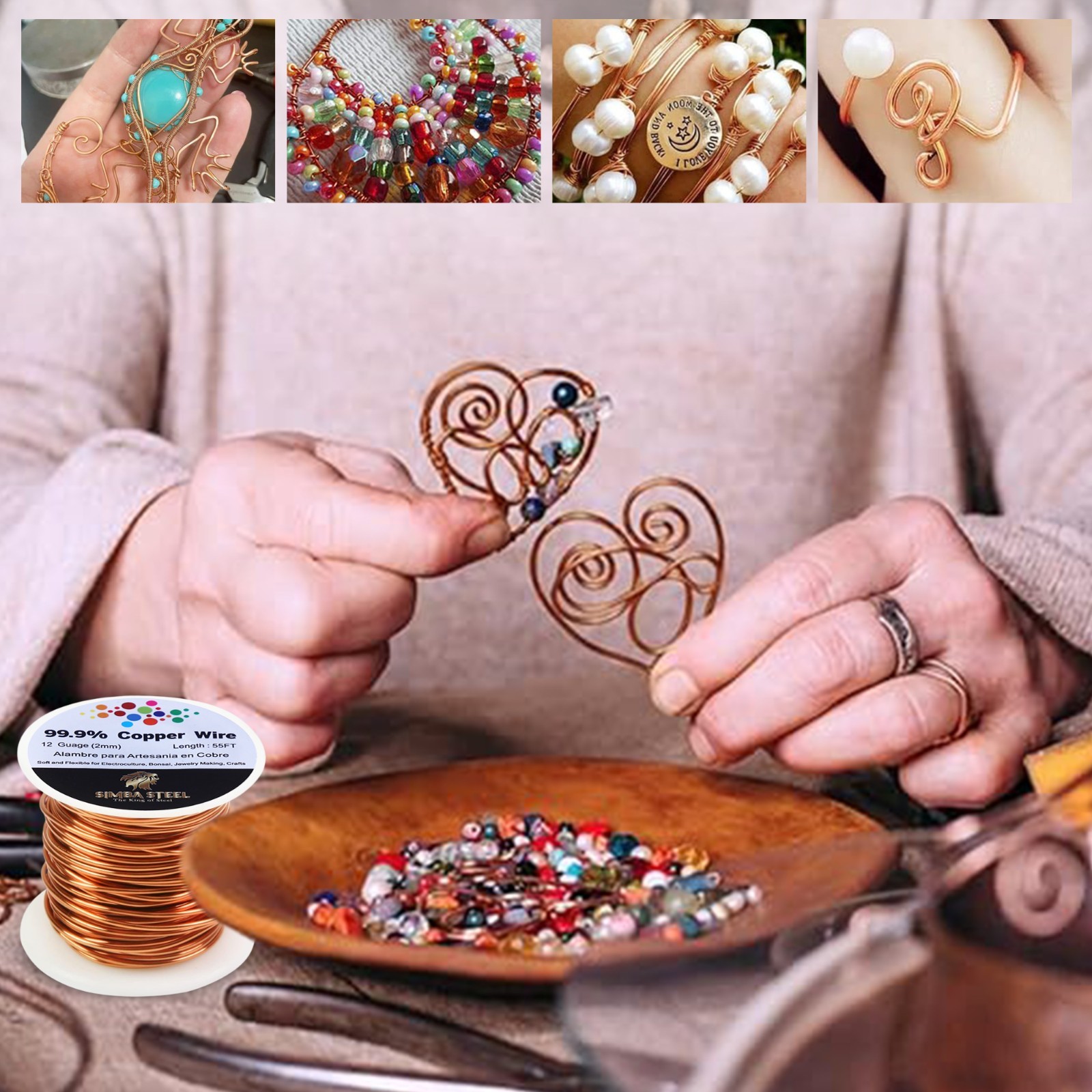 Copper Wire 99.9% Pure - Choose 12 To 24 Ga, 55FT to 127FT, Jewelry, DIY, Craft