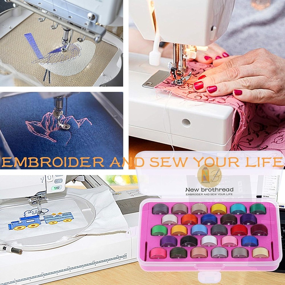 28 Assorted Color Prewound Bobbin Threads - 60S/2 Soft Feel Polyester