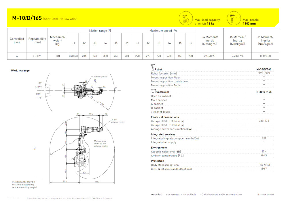 FANUC M-10iD/16S Complete Robot System w/ R30iB Plus Controller - E149365