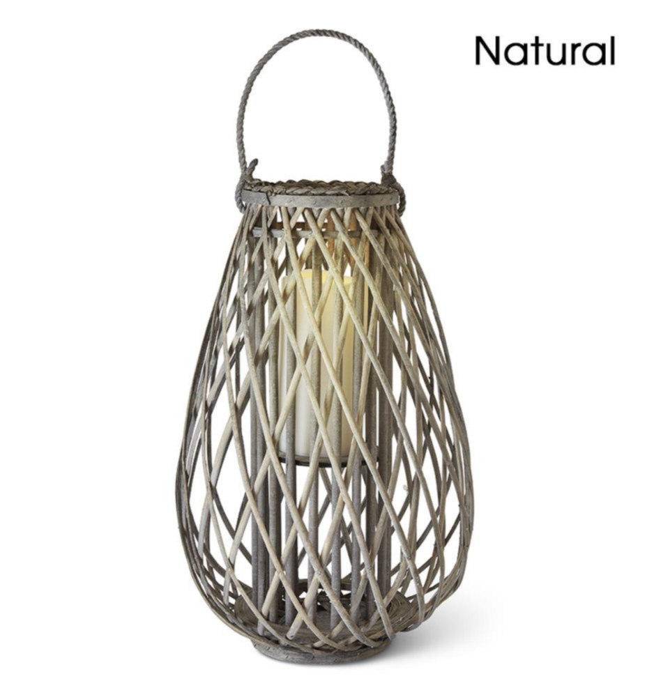 Solar Candle Wicker Outdoor Lantern