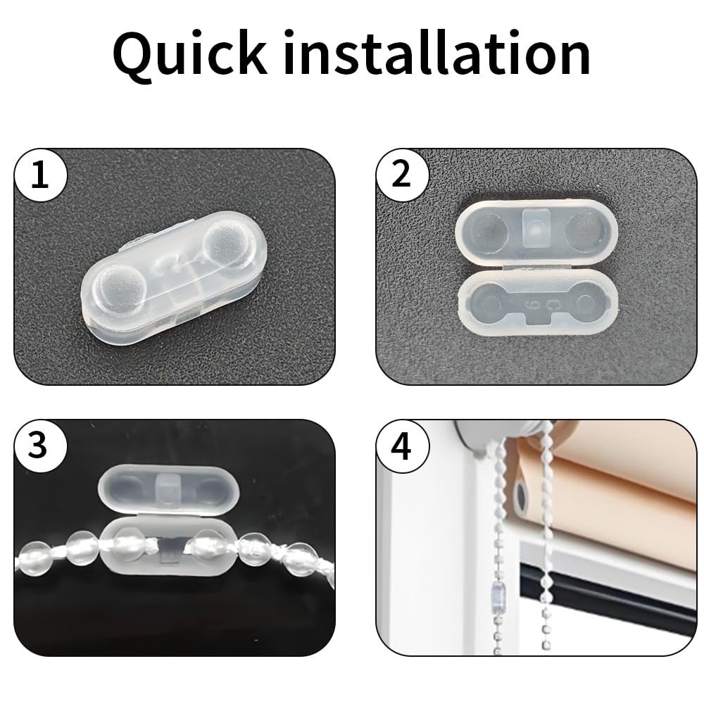 30Pcs Clear Plastic Chain Connectors Beaded Chains Pull Connector for Roman R...
