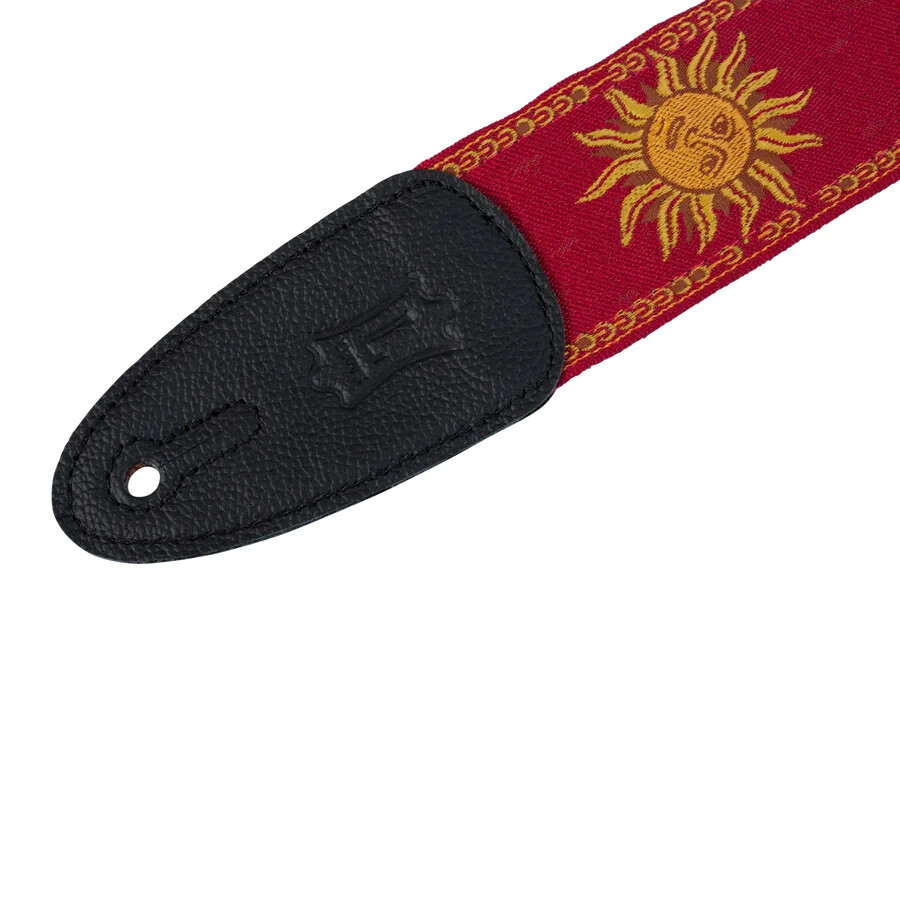 Levy's MPJG-SUN-RED 2" Jacquard Weave Guitar Strap with Sun Pattern - Red