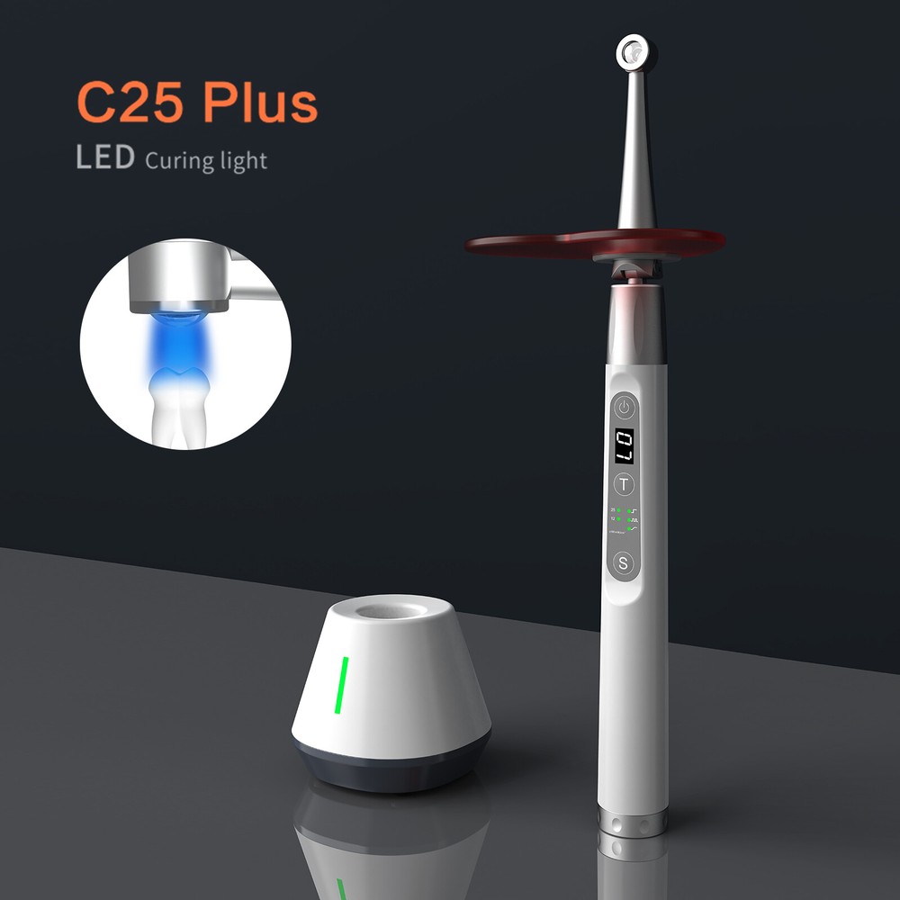 Dental Wireless 10W LED Curing Light 1 Second Curing Flexible Head C25 Plus USA