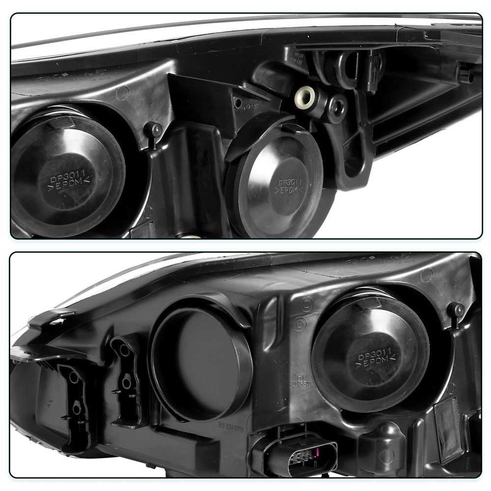 Headlight Assembly for 2012-2014 Focus Chrome Housing Right Passenger Side